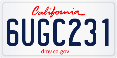 CA license plate 6UGC231