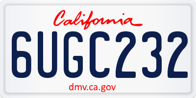CA license plate 6UGC232