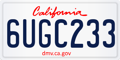 CA license plate 6UGC233