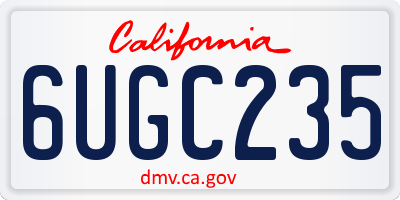 CA license plate 6UGC235