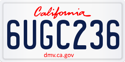 CA license plate 6UGC236