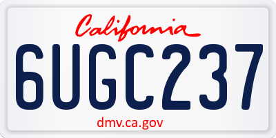 CA license plate 6UGC237