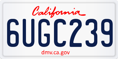 CA license plate 6UGC239