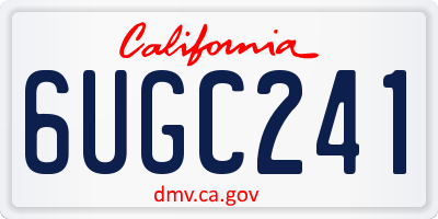 CA license plate 6UGC241