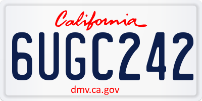 CA license plate 6UGC242