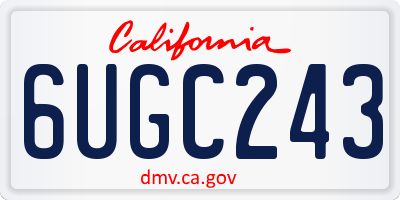 CA license plate 6UGC243
