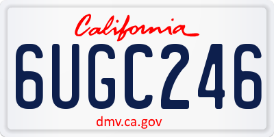 CA license plate 6UGC246