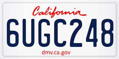 CA license plate 6UGC248