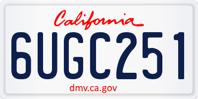 CA license plate 6UGC251