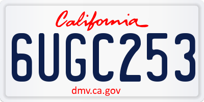CA license plate 6UGC253