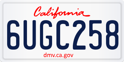 CA license plate 6UGC258