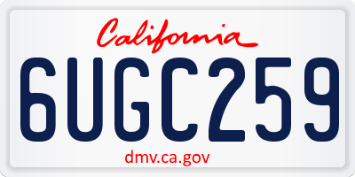 CA license plate 6UGC259