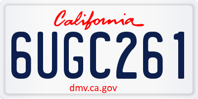 CA license plate 6UGC261