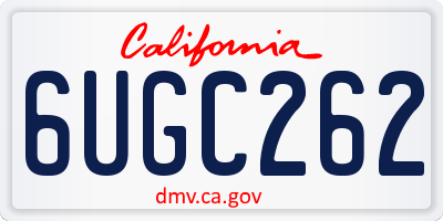 CA license plate 6UGC262
