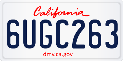 CA license plate 6UGC263