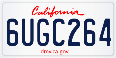 CA license plate 6UGC264