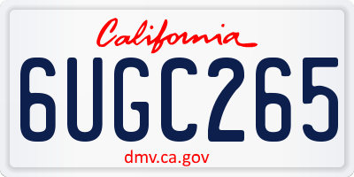 CA license plate 6UGC265