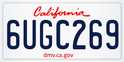 CA license plate 6UGC269