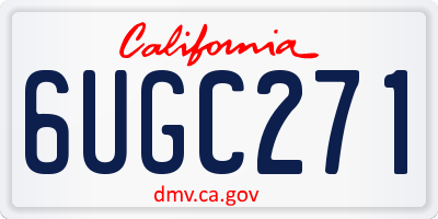 CA license plate 6UGC271