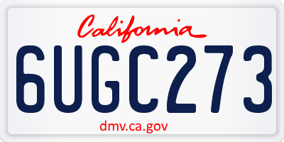CA license plate 6UGC273