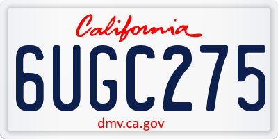 CA license plate 6UGC275