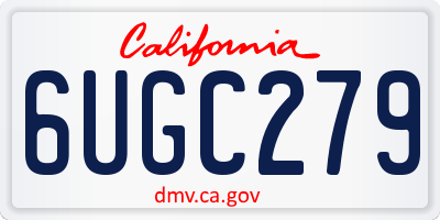CA license plate 6UGC279