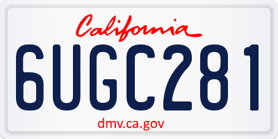 CA license plate 6UGC281