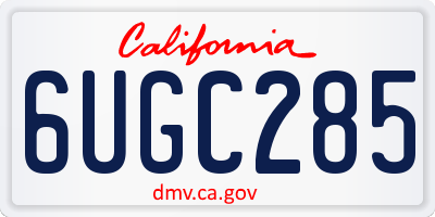 CA license plate 6UGC285
