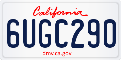 CA license plate 6UGC290