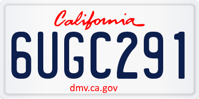 CA license plate 6UGC291