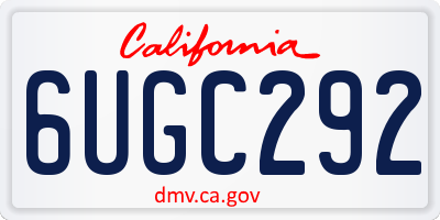 CA license plate 6UGC292