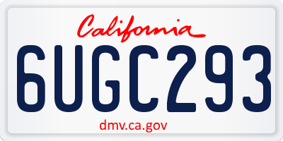 CA license plate 6UGC293