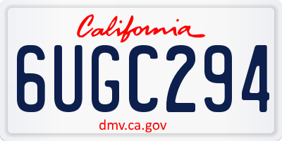 CA license plate 6UGC294