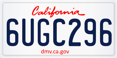 CA license plate 6UGC296