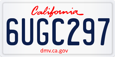 CA license plate 6UGC297