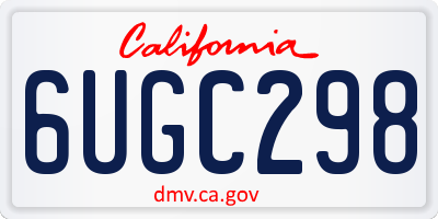 CA license plate 6UGC298