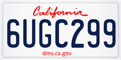 CA license plate 6UGC299