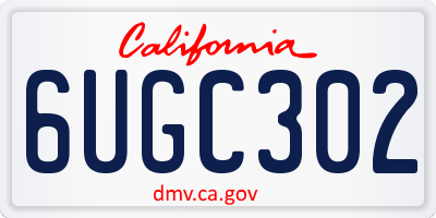 CA license plate 6UGC302