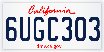 CA license plate 6UGC303
