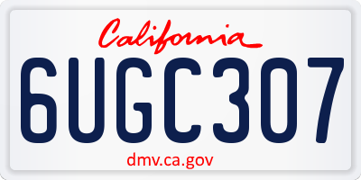 CA license plate 6UGC307