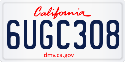 CA license plate 6UGC308