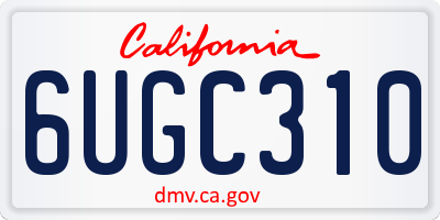 CA license plate 6UGC310