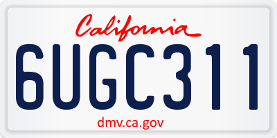 CA license plate 6UGC311