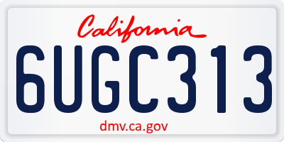 CA license plate 6UGC313