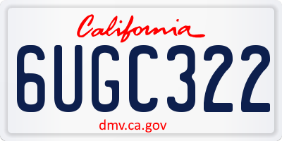 CA license plate 6UGC322