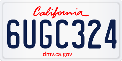 CA license plate 6UGC324