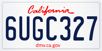 CA license plate 6UGC327