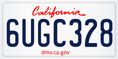 CA license plate 6UGC328