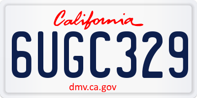 CA license plate 6UGC329