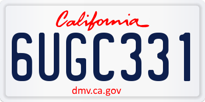CA license plate 6UGC331